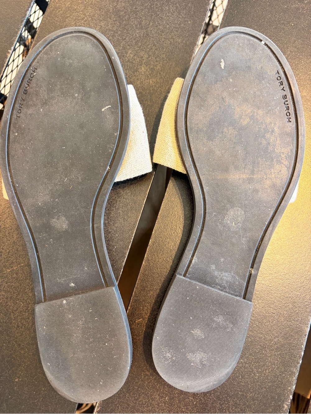 Tory Burch Beige Jeweled Slide Sandals - Picture 5 of 6